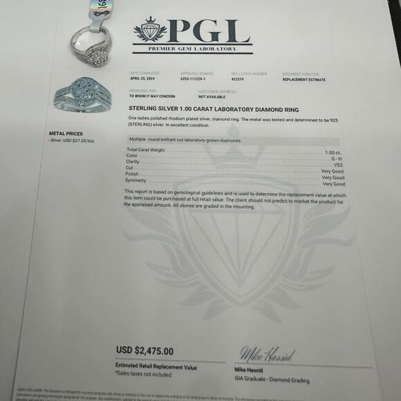 Beautiful Lab Grown 1.00 Ct Diamond Cluster Engagement Ring - Picture 3 of 6